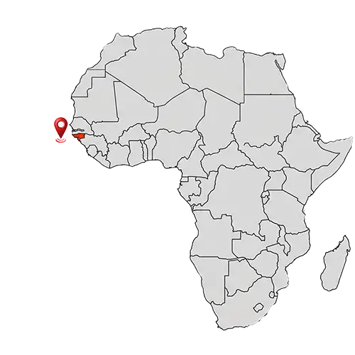 Mapa da Guiné-Bissau em África